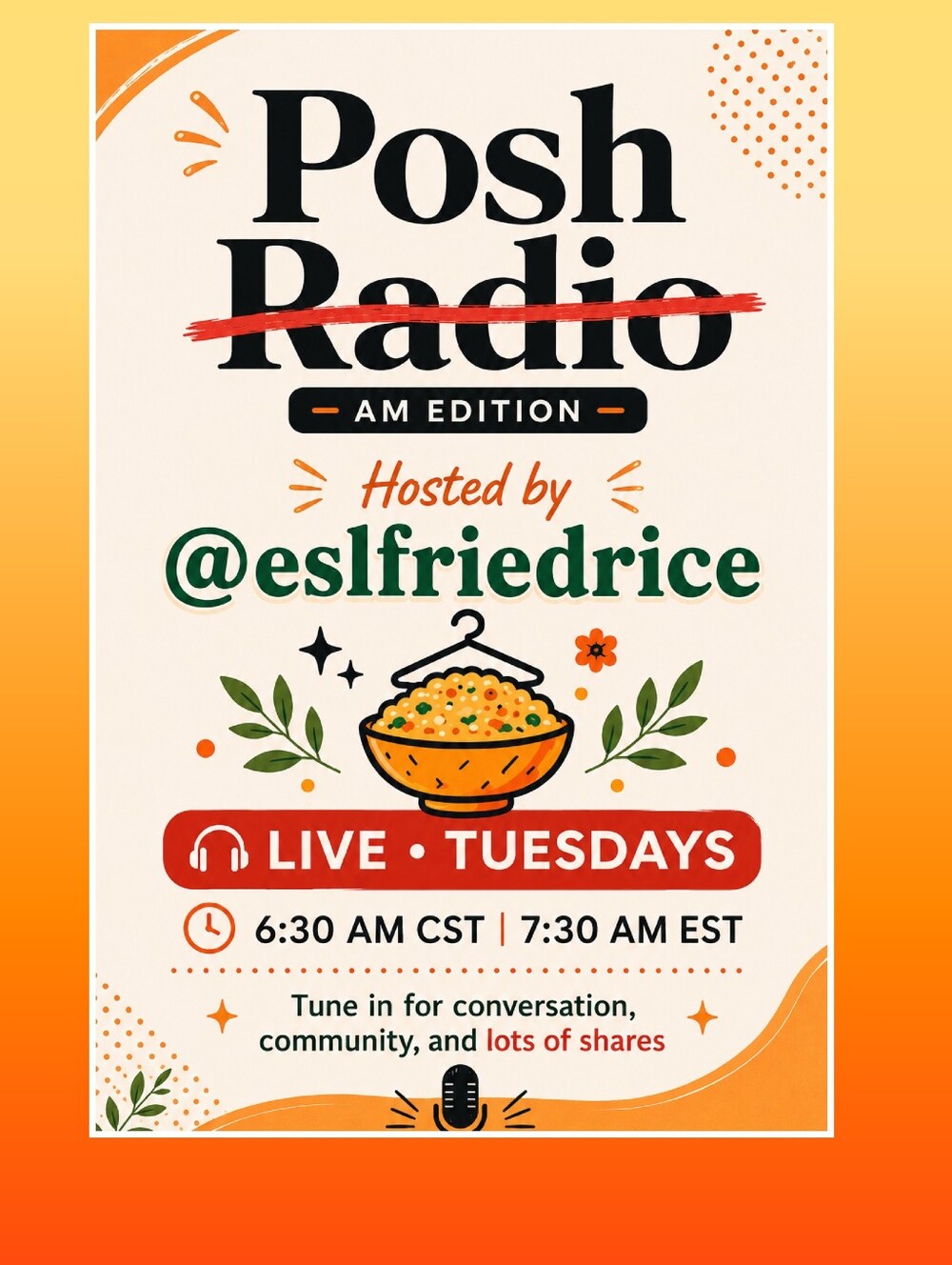 POSH RADIO w/eslfriedrice Tuesday's 6:30 AM CST - Picture 11 of 11